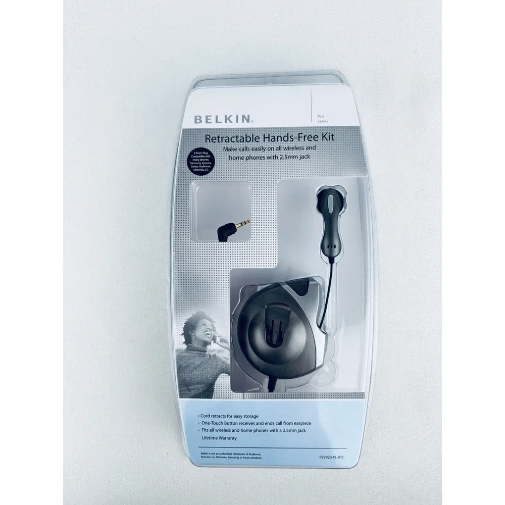 Vintage Belkin F8V920-PL-RTC Retractable Hands Free Kit - 2006 - Sealed - Phone
